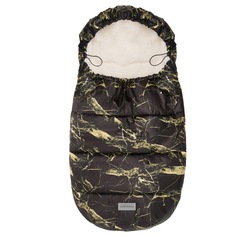 Конверт зимний меховой Amarobaby Snowy Baby Мрамор, черный, 105 см.