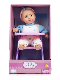 Кукла-младенец Defa Lucy Пупс на стульчике 23 см 5089//голубой
