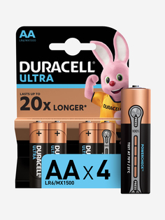 Батарейки щелочные Duracell Ultra АА, 4 шт., Черный, размер Без размера