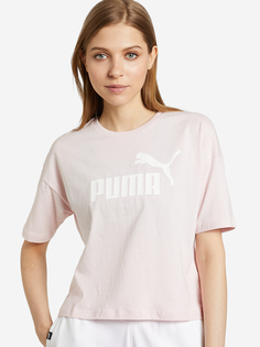 Футболка женская PUMA ESS Cropped Logo, Розовый, размер 40-42