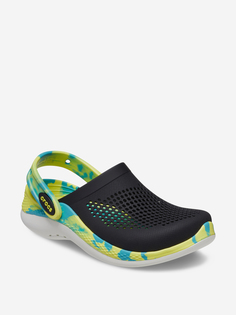 Шлепанцы для мальчиков Crocs Lite Ride 360 Marbled Clog K, Черный, размер 31-32