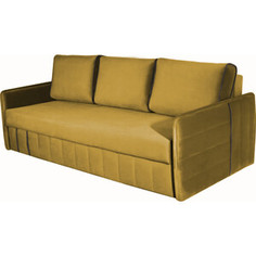 Прямой диван-кровать MGroup Дафни ткань: ultra mustard горчичный, кант ultra bitter шоколад
