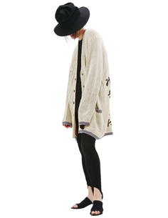 Вязаный кардиган с принтом креветки Yohji Yamamoto