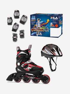 Роликовые коньки детские FILA J-one Combo 3 Set, Черный, размер 35-39