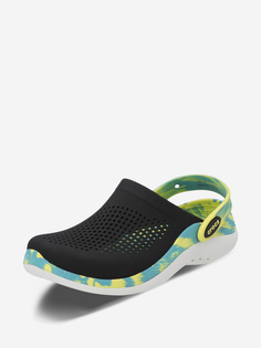 Шлепанцы для мальчиков Crocs Lite Ride 360 Marbled Clog K, Черный, размер 31-32