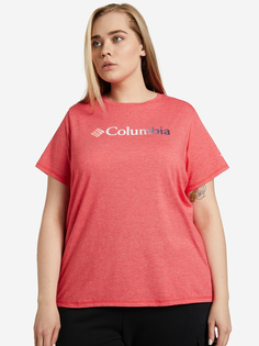 Футболка женская Columbia Sun Trek SS Graphic Tee, Plus Size, Красный, размер 58-60