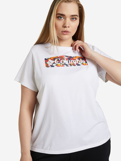 Футболка женская Columbia Sun Trek SS Graphic Tee, Plus Size, Белый, размер 58-60