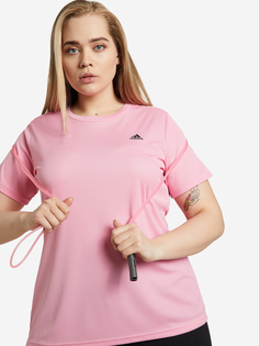 Футболка женская adidas Sport, Plus Size, Розовый, размер 54-56