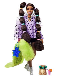 Кукла Mattel Barbie Экстра с переплетенными резинками хвостиками GXF10