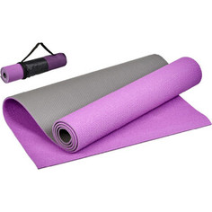 Коврик для йоги Bradex SF 0692, 190*61*0,6 см, двухслойный фиолетовый/серый с чехлом