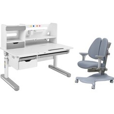 Комплект FunDesk Парта Pensare grey + кресло Bellis grey