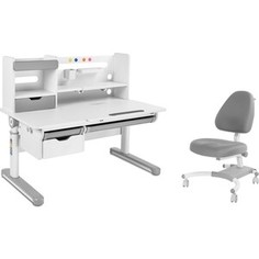 Комплект FunDesk Парта Pensare grey + кресло Ottimo grey