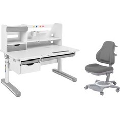 Комплект FunDesk Парта Pensare grey + кресло Bravo grey