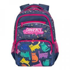 Рюкзак детский Grizzly для девочки синий