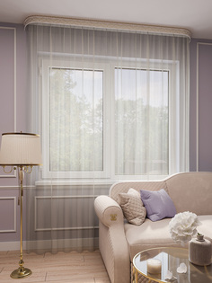 Тюль LEGRAND ГРЕК 300х260 см с утяжелителем, цвет сливочный