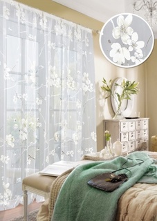 Тюль Kauffort Sakura -SH 450x265, белый/бежевый, 1 шт.
