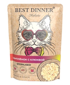 Влажный корм для кошек Best Dinner , цыпленок, ягоды, 1шт, 70г