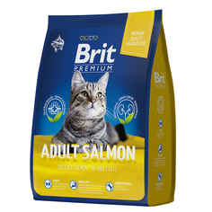 Сухой корм Brit Premium Cat Adult для кошек, с лососем, 800г Brit*