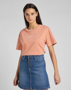 Футболка женская Lee Women Crew Neck Tee розовая XXL