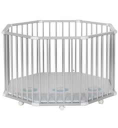 Geuther Детский манеж Geuther Octo-Parc Plus серый (дно - белое с серыми кружочками)