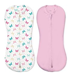 Конверт SUMMER INFANT на молнии Swaddlepod 58343 2 шт. бабочки/розовый