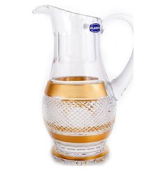 Кувшин для воды 1,3 л Glasspo "Фелиция, Хрусталь матовое золото, 31163", 121004