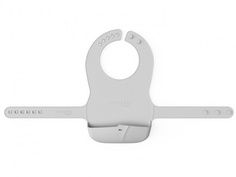 Нагрудник силиконовый с кармашком Baby Nice, 21х28 см, серый