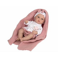 Кукла Arias ELEGANCE NIA винил 33 см. в роз. одежде, с соской и одеялом Т22055