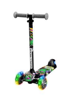 Самокат трехколесный со светящими колесами Small Rider Turbo 2 черный, кот