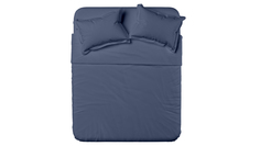 Простынь на резинке Askona Home Navy blue 90х200 Тёмно-синий