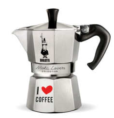 Гейзерная кофеварка Bialetti Moka Express I Love Coffee на 3 чашки
