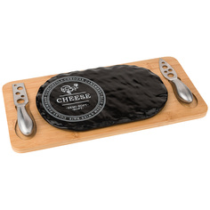 Набор для Сыра 4 пр.: Доска 23,5*14см, 2 Сырных Ножа, Подставка 34*16,2см Lefard