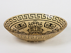Тарелка глубакая 22,5см "Стиль 2" зол.черн.2цв. 85-156-22,5 No Brand
