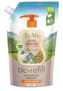Жидкое мыло с маслом абрикоса BioMio BIO-SOAP 500 мл Refill