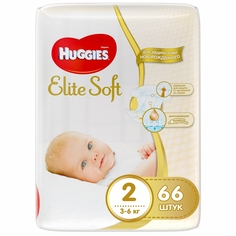 Подгузники для новорожденных Huggies Elite Soft 2 (3-6 кг), 66 шт.
