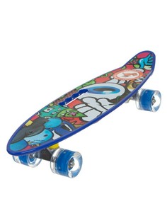 Скейт пенни-борд Igrokat Monsters 23" с ручкой и динамической подсветкой колес Игрокат