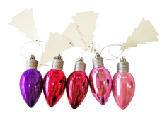 Новогоднее подвесное украшение Magic Time Лампочки розово-алые 6 см