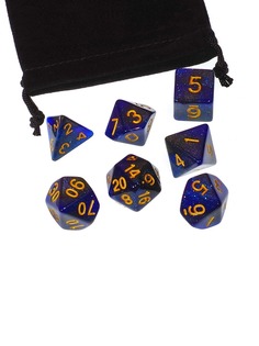 Кубики Stuff-Pro для ролевых игр звездный синий/черный 273598