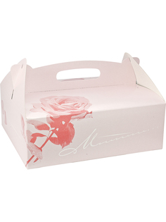 Коробка для пирожных Papstar 260х220х90 мм картон, розовый
