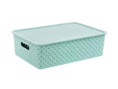 Корзинка "Береста" 7,5л 350х 245х105мм с крышкой (шалфей) (12) Violet