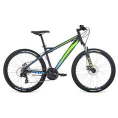 Велосипед Forward Flash 26 2.0 disc Серый матовый/Ярко-зеленый 15" RBKW1M16G012