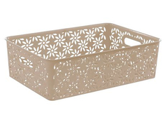 Корзинка "Ромашки" 7,5л. 350х245х105 мм с крышкой (латте) 512120 Violet