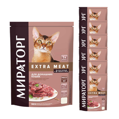Сухой корм для кошек Winner, говядина, 7шт, 1.2кг