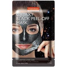 Черная маска пленка для лица Очищающая Purederm Galaxy Black Peel Off Mask, 3 шт