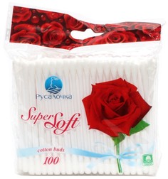 Палочки ватные Русалочка Super Soft, 100 штук пакет Rusalochka