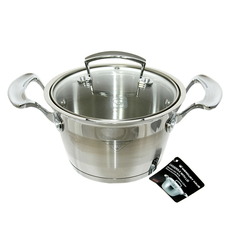 Кастрюля MC-1637 Mercury 2,4л нерж.ст. инд. с крыш. с 2ручк. 18см. хром-м(х6)