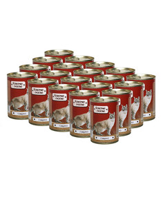 Влажный корм для кошек Кошачье счастье, говядина, 20шт, 410г