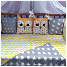 Комплект в кроватку Incanto 10 предметов Совята желтый