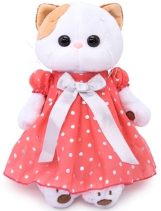 Мягкая игрушка BUDI BASA Кошка Ли-Ли в платье в горошек 24 см