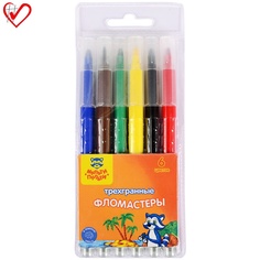 Фломастеры Мульти-Пульти Енот на Сейшелах WP_11628 6 цветов трехгранные смываемые